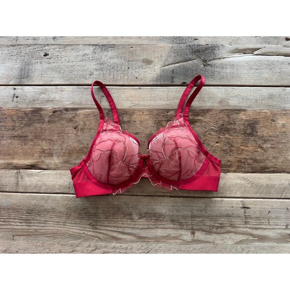 Soma Other - SOMA Paint the Town Red 34B Lightest Lift Embroidered Plunge Bra
